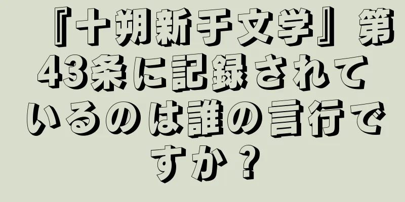 『十朔新于文学』第43条に記録されているのは誰の言行ですか？