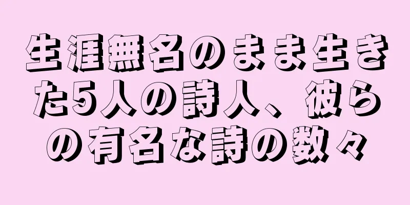 生涯無名のまま生きた5人の詩人、彼らの有名な詩の数々