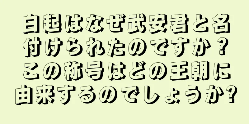 白起はなぜ武安君と名付けられたのですか？この称号はどの王朝に由来するのでしょうか?