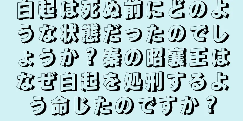 白起は死ぬ前にどのような状態だったのでしょうか？秦の昭襄王はなぜ白起を処刑するよう命じたのですか？