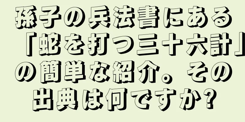 孫子の兵法書にある「蛇を打つ三十六計」の簡単な紹介。その出典は何ですか?
