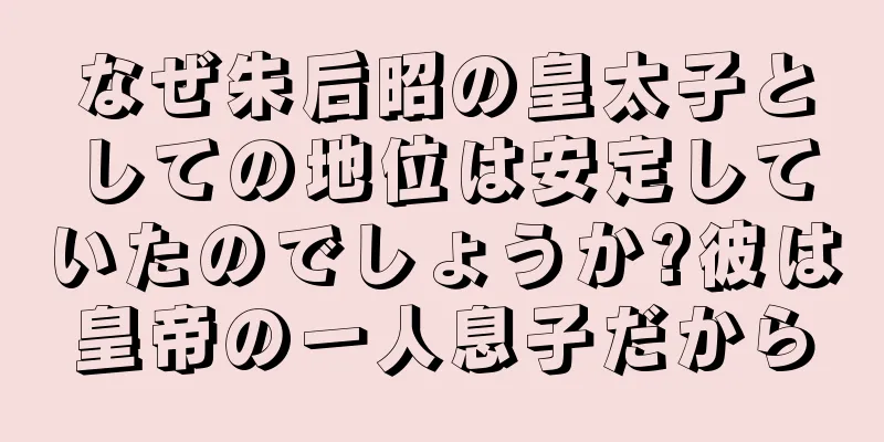 なぜ朱后昭の皇太子としての地位は安定していたのでしょうか?彼は皇帝の一人息子だから