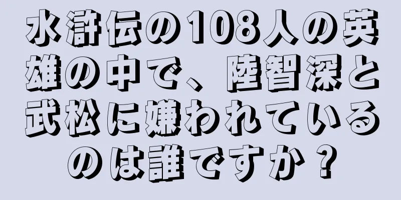 水滸伝の108人の英雄の中で、陸智深と武松に嫌われているのは誰ですか？