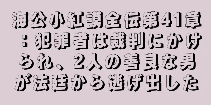 海公小紅謨全伝第41章：犯罪者は裁判にかけられ、2人の善良な男が法廷から逃げ出した