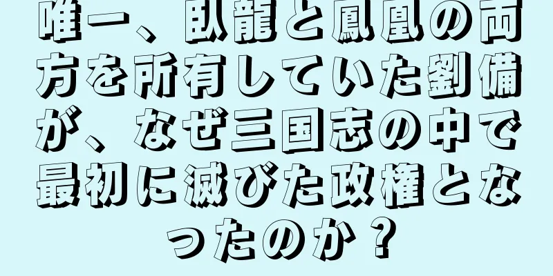 唯一、臥龍と鳳凰の両方を所有していた劉備が、なぜ三国志の中で最初に滅びた政権となったのか？