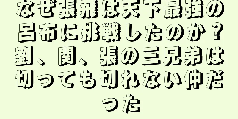 なぜ張飛は天下最強の呂布に挑戦したのか？劉、関、張の三兄弟は切っても切れない仲だった