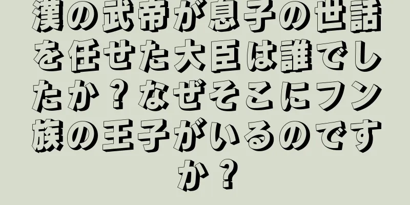 漢の武帝が息子の世話を任せた大臣は誰でしたか？なぜそこにフン族の王子がいるのですか？