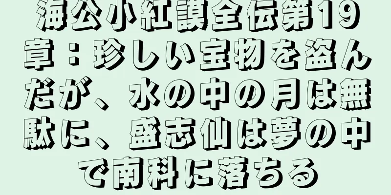 海公小紅謨全伝第19章：珍しい宝物を盗んだが、水の中の月は無駄に、盛志仙は夢の中で南科に落ちる