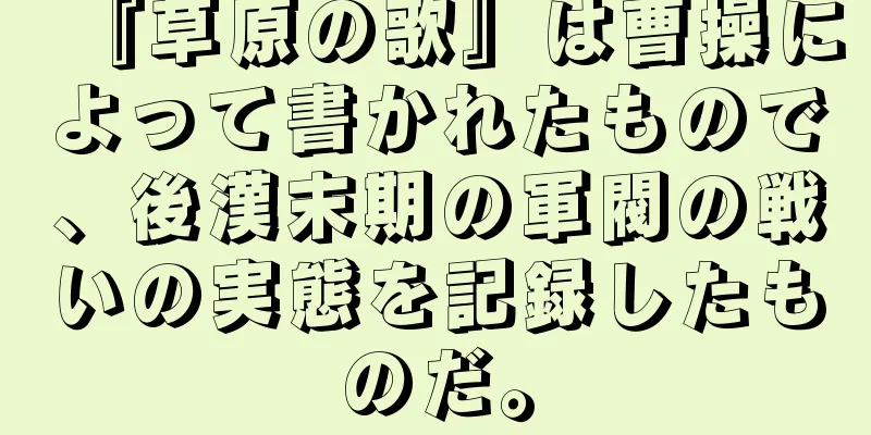 『草原の歌』は曹操によって書かれたもので、後漢末期の軍閥の戦いの実態を記録したものだ。