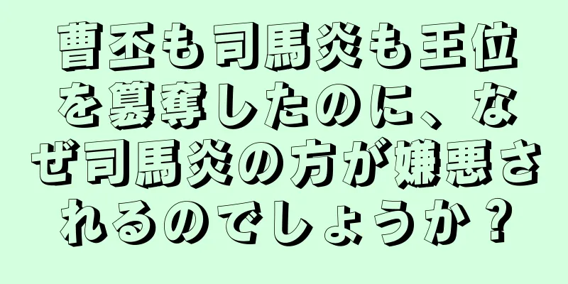 曹丕も司馬炎も王位を簒奪したのに、なぜ司馬炎の方が嫌悪されるのでしょうか？