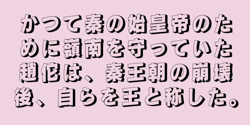 かつて秦の始皇帝のために嶺南を守っていた趙佗は、秦王朝の崩壊後、自らを王と称した。