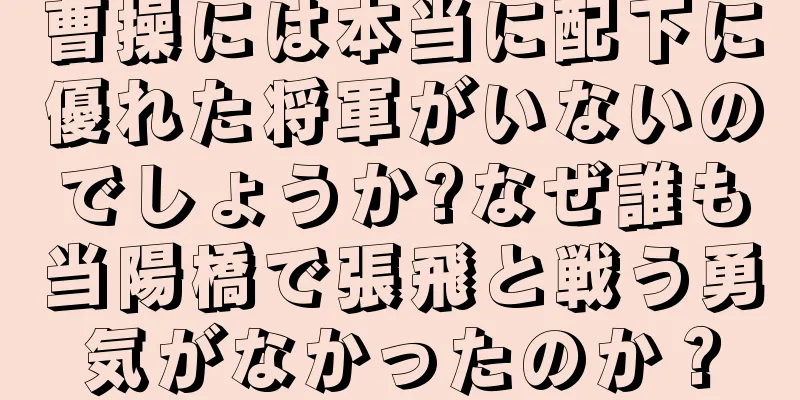 曹操には本当に配下に優れた将軍がいないのでしょうか?なぜ誰も当陽橋で張飛と戦う勇気がなかったのか？
