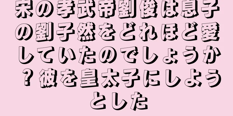 宋の孝武帝劉俊は息子の劉子然をどれほど愛していたのでしょうか？彼を皇太子にしようとした