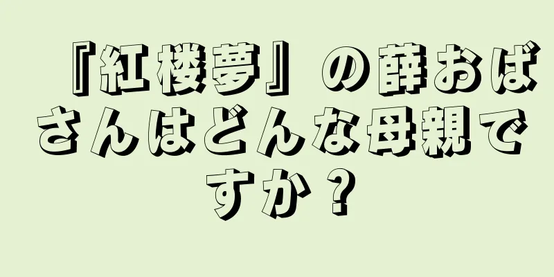 『紅楼夢』の薛おばさんはどんな母親ですか？