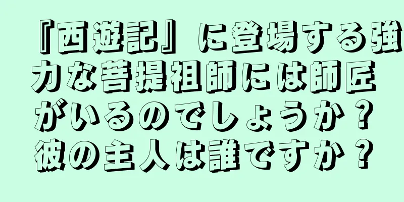 『西遊記』に登場する強力な菩提祖師には師匠がいるのでしょうか？彼の主人は誰ですか？