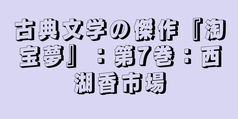 古典文学の傑作『淘宝夢』：第7巻：西湖香市場
