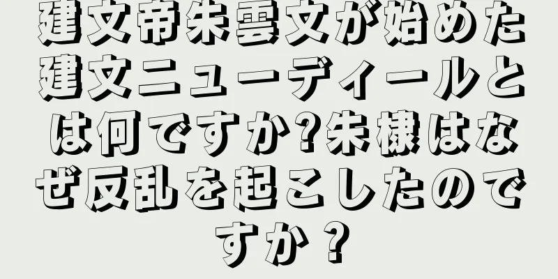 建文帝朱雲文が始めた建文ニューディールとは何ですか?朱棣はなぜ反乱を起こしたのですか？