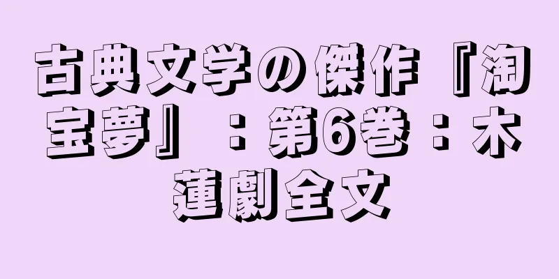 古典文学の傑作『淘宝夢』：第6巻：木蓮劇全文