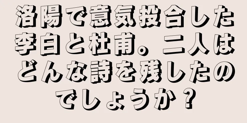 洛陽で意気投合した李白と杜甫。二人はどんな詩を残したのでしょうか？