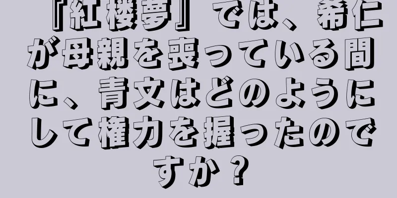 『紅楼夢』では、希仁が母親を喪っている間に、青文はどのようにして権力を握ったのですか？