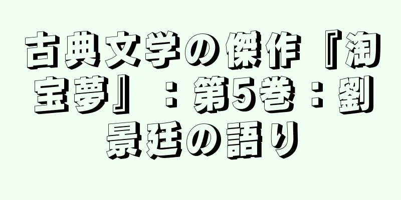 古典文学の傑作『淘宝夢』：第5巻：劉景廷の語り