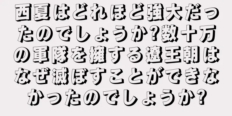 西夏はどれほど強大だったのでしょうか?数十万の軍隊を擁する遼王朝はなぜ滅ぼすことができなかったのでしょうか?