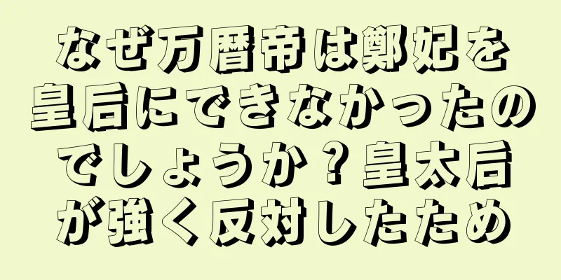 なぜ万暦帝は鄭妃を皇后にできなかったのでしょうか？皇太后が強く反対したため