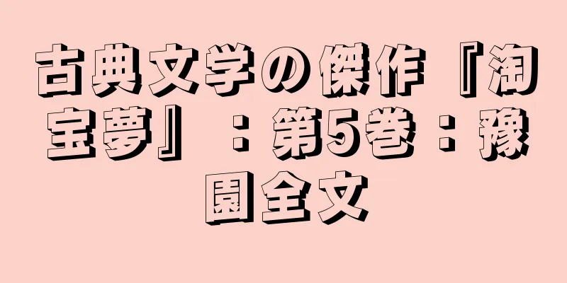 古典文学の傑作『淘宝夢』：第5巻：豫園全文