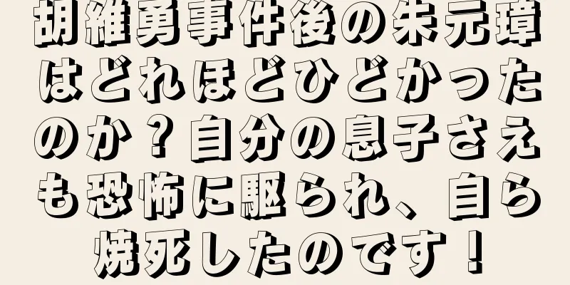 胡維勇事件後の朱元璋はどれほどひどかったのか？自分の息子さえも恐怖に駆られ、自ら焼死したのです！