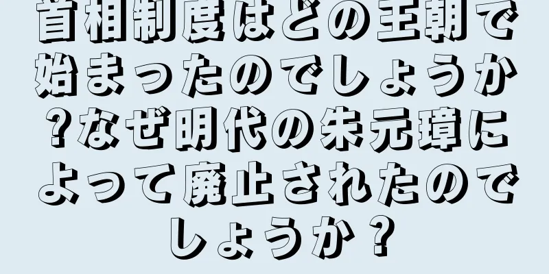 首相制度はどの王朝で始まったのでしょうか?なぜ明代の朱元璋によって廃止されたのでしょうか？