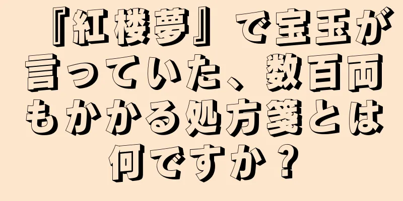 『紅楼夢』で宝玉が言っていた、数百両もかかる処方箋とは何ですか？