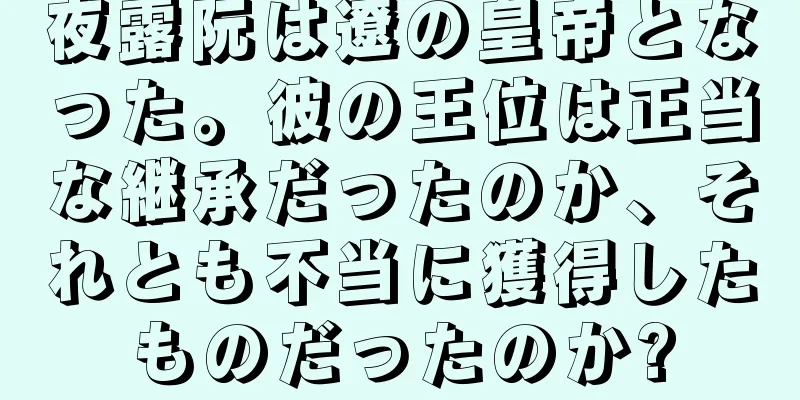 夜露阮は遼の皇帝となった。彼の王位は正当な継承だったのか、それとも不当に獲得したものだったのか?