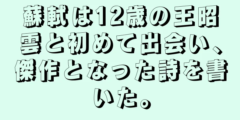 蘇軾は12歳の王昭雲と初めて出会い、傑作となった詩を書いた。