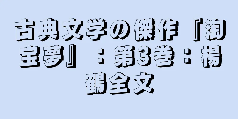 古典文学の傑作『淘宝夢』：第3巻：楊鶴全文