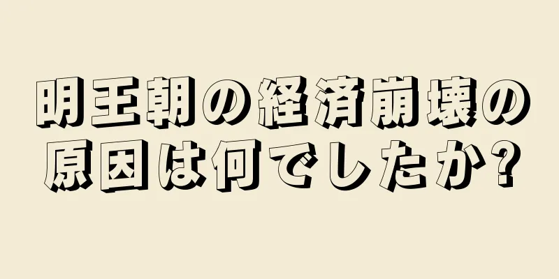 明王朝の経済崩壊の原因は何でしたか?