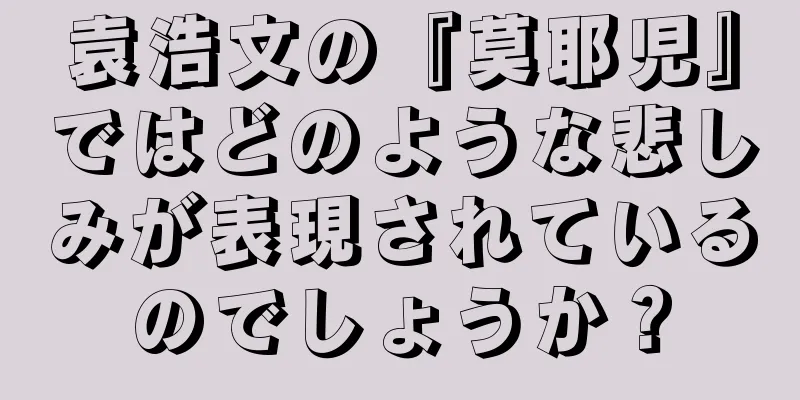 袁浩文の『莫耶児』ではどのような悲しみが表現されているのでしょうか？