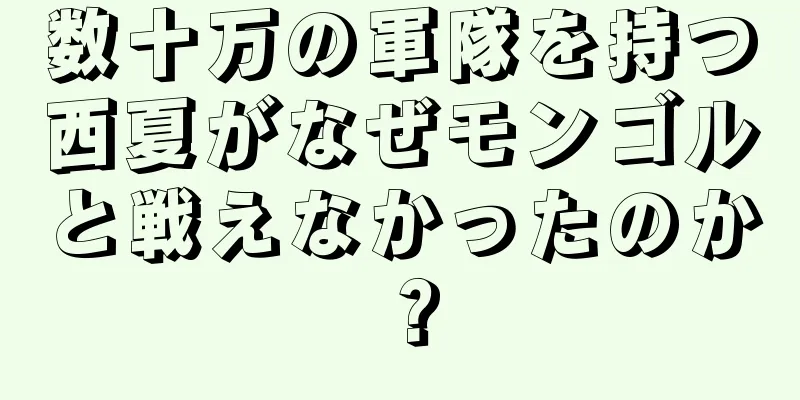 数十万の軍隊を持つ西夏がなぜモンゴルと戦えなかったのか？