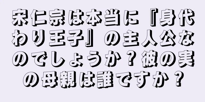 宋仁宗は本当に『身代わり王子』の主人公なのでしょうか？彼の実の母親は誰ですか？
