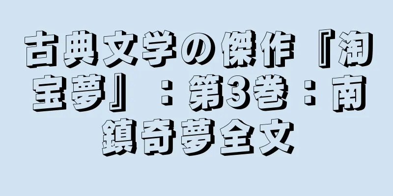 古典文学の傑作『淘宝夢』：第3巻：南鎮奇夢全文
