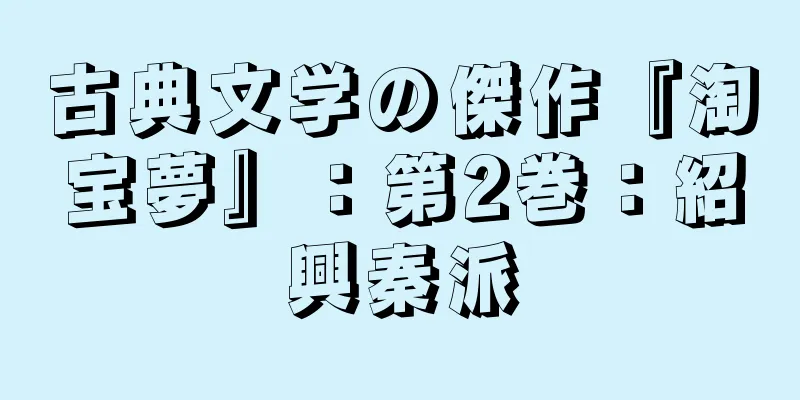 古典文学の傑作『淘宝夢』：第2巻：紹興秦派