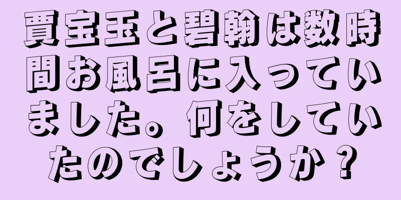 賈宝玉と碧翰は数時間お風呂に入っていました。何をしていたのでしょうか？