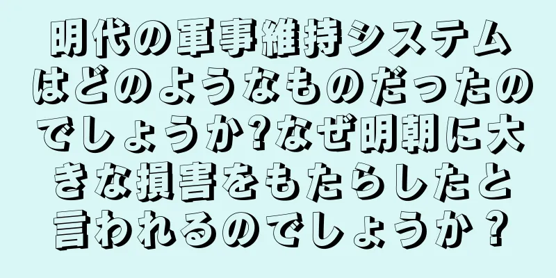明代の軍事維持システムはどのようなものだったのでしょうか?なぜ明朝に大きな損害をもたらしたと言われるのでしょうか？