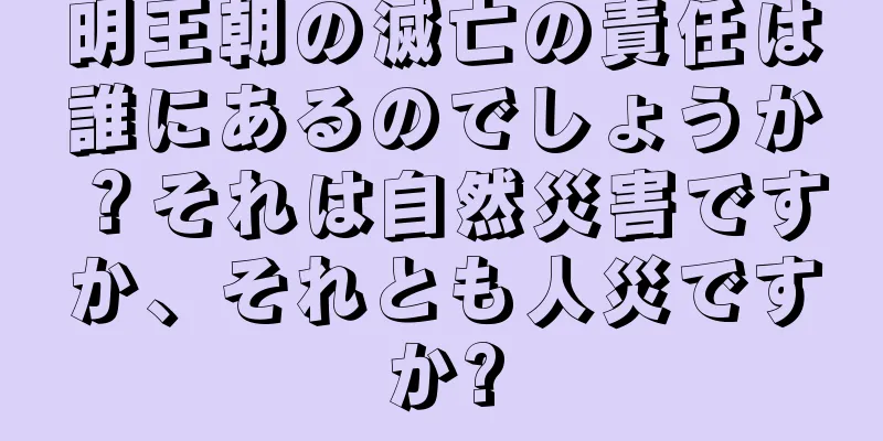 明王朝の滅亡の責任は誰にあるのでしょうか？それは自然災害ですか、それとも人災ですか?