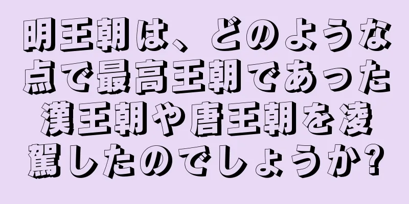 明王朝は、どのような点で最高王朝であった漢王朝や唐王朝を凌駕したのでしょうか?