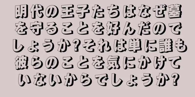 明代の王子たちはなぜ墓を守ることを好んだのでしょうか?それは単に誰も彼らのことを気にかけていないからでしょうか?