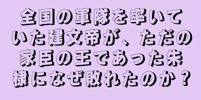 全国の軍隊を率いていた建文帝が、ただの家臣の王であった朱棣になぜ敗れたのか？