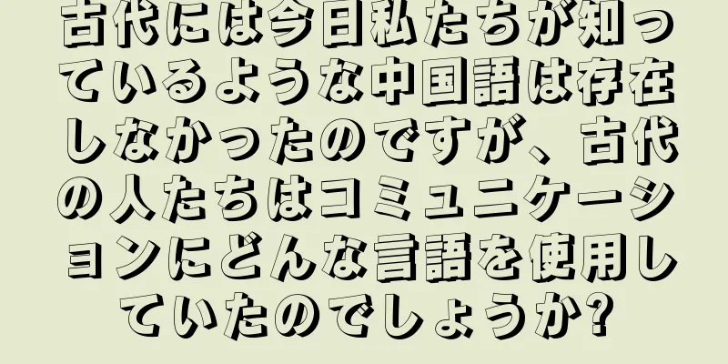 古代には今日私たちが知っているような中国語は存在しなかったのですが、古代の人たちはコミュニケーションにどんな言語を使用していたのでしょうか?