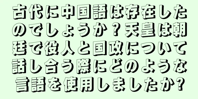 古代に中国語は存在したのでしょうか？天皇は朝廷で役人と国政について話し合う際にどのような言語を使用しましたか?