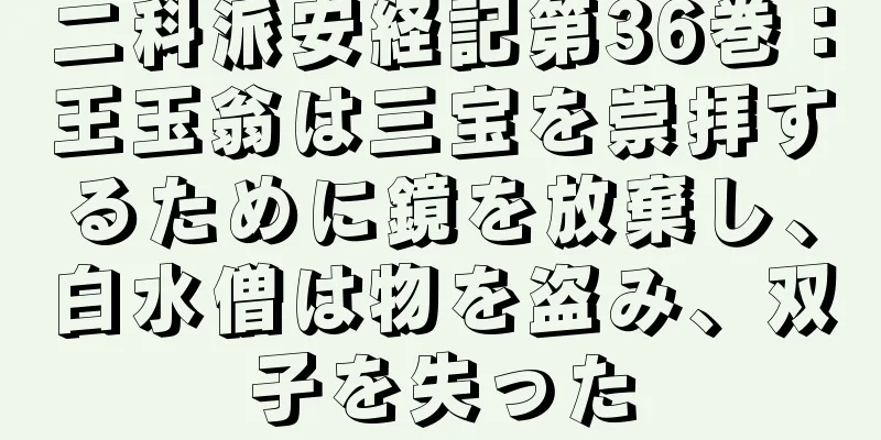 二科派安経記第36巻：王玉翁は三宝を崇拝するために鏡を放棄し、白水僧は物を盗み、双子を失った