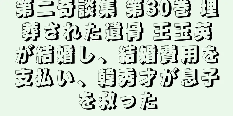 第二奇談集 第30巻 埋葬された遺骨 王玉英が結婚し、結婚費用を支払い、韓秀才が息子を救った